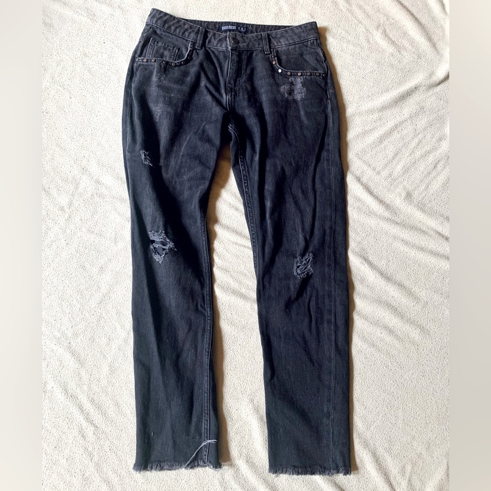 Black Distressed ZARA Basic Z1975 Denim Jeans | Size 4 | EUC